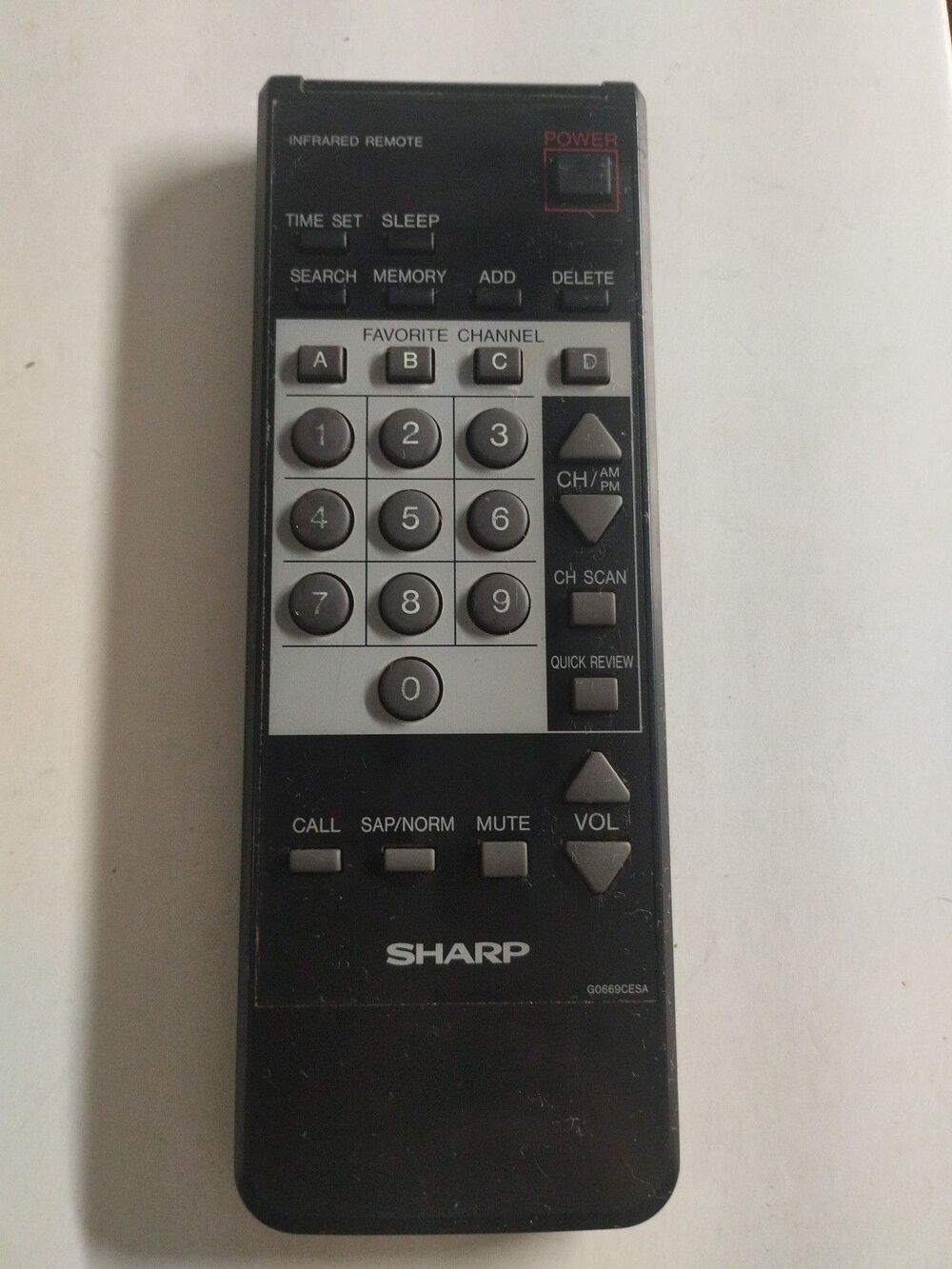 oem sharp g0669cesa tv remote control for 19rv23 - tested & works
